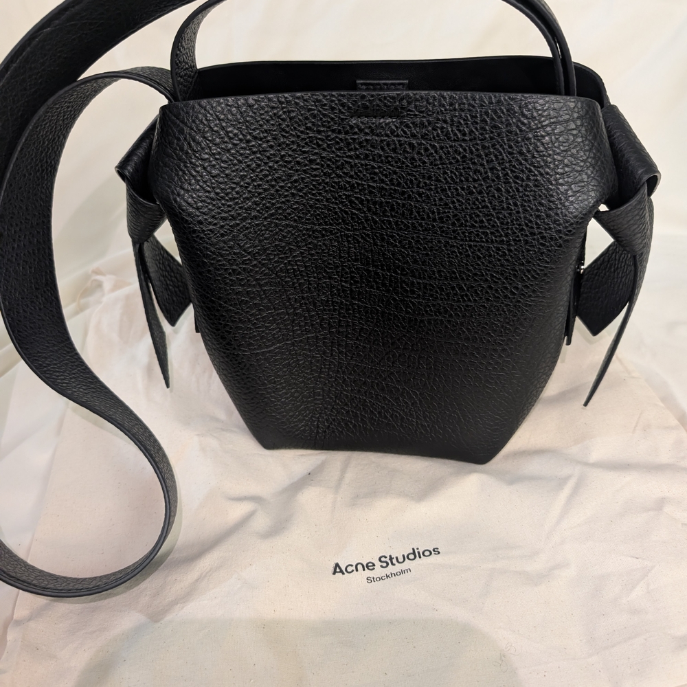 Acne Studios Musubi Mini Black Textured Leather Shoulder Bag New Without Tags - Picture 7 of 16